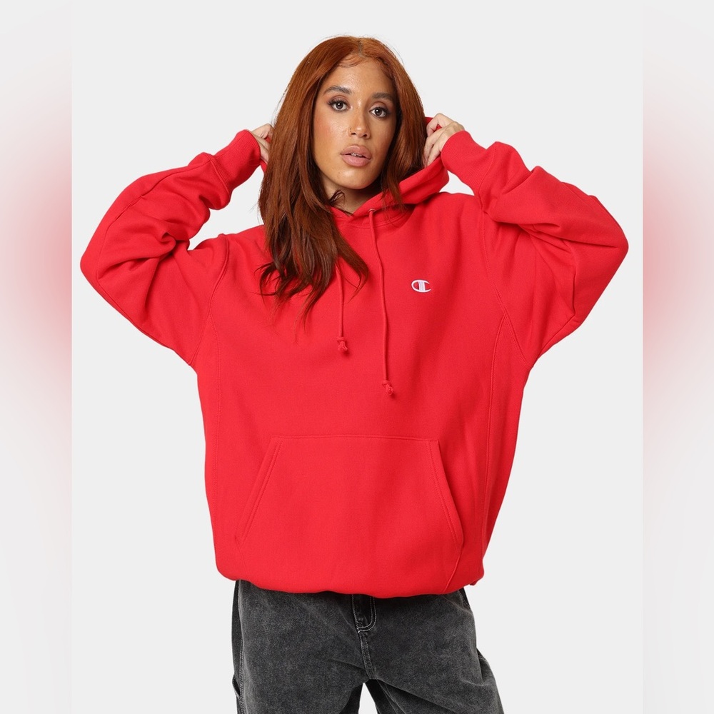 77- CHAMPION cotton red hoodie size small